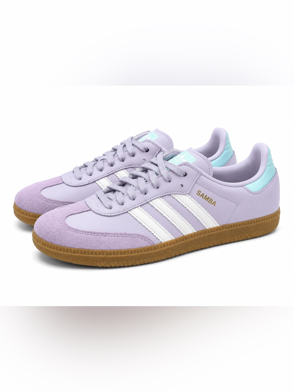 LIKE NEW: Adidas Lavender/Turquoise Samba OG Women's Sneakers - Picture 2 of 6